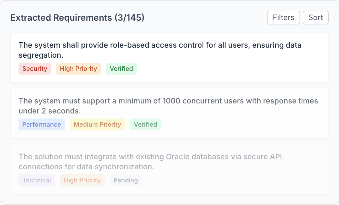 Step 1: Intelligent Requirement Processing Example
